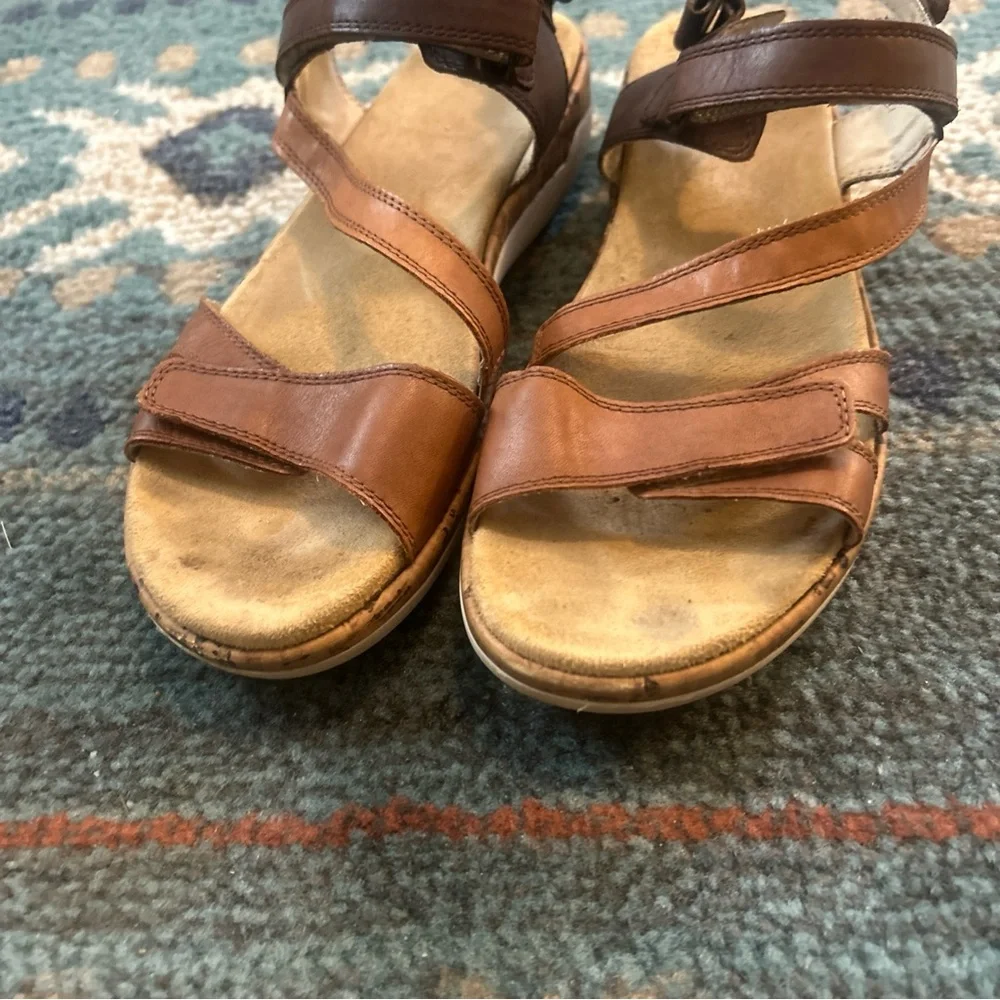 Remonte Womens Sandals Size 40 US 8.5 Beige Leather Ankle Strap Adjustable